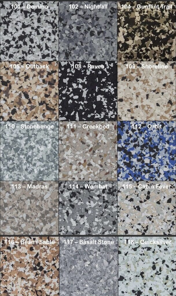 Epoxy Flake swatches